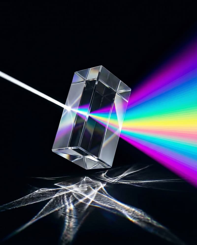 Light prism refracting color — design and brand